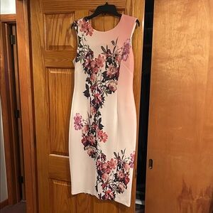 Floral Pink and White Dress